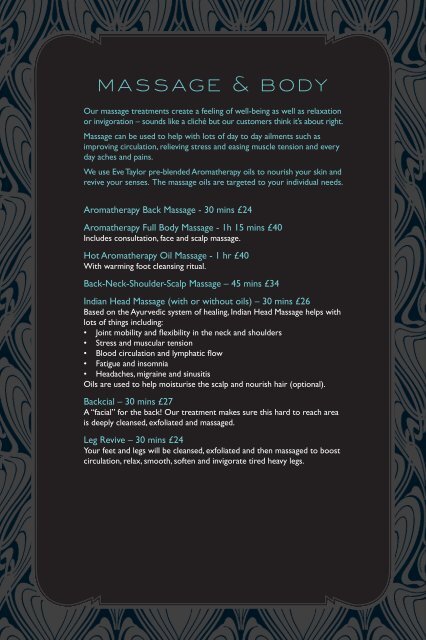 TREATMENT MENU - Rituals Beauty