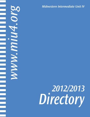 2012-2013 MIU IV Directory - Midwestern Intermediate Unit IV