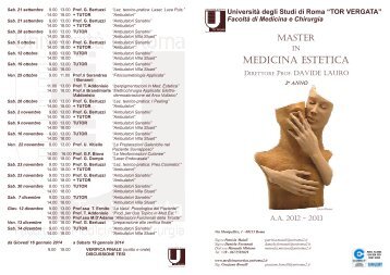 Anno Accademico 2012/2013 - Medicina Estetica Università di ...