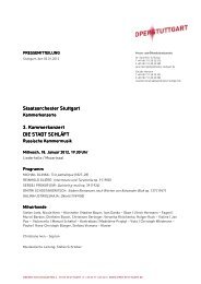 Staatsorchester Stuttgart Staatsorchester Stuttgart 3 ... - Oper Stuttgart