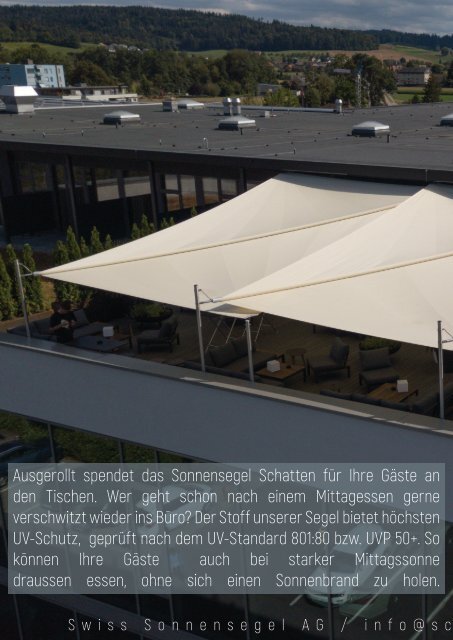 Sonnenschutz für Restaurants / aufrollbare Sonnensegel