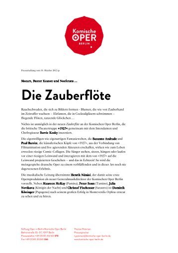 Die Zauberflöte - Komische Oper Berlin