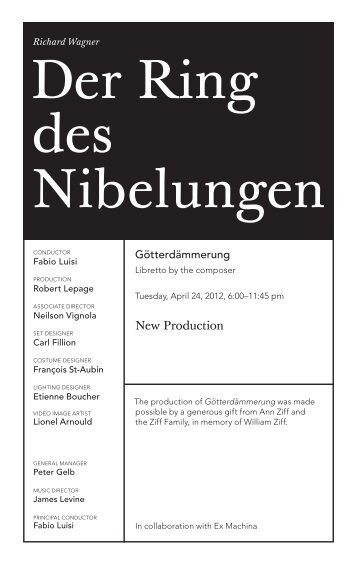 Der Ring des Nibelungen - Metropolitan Opera