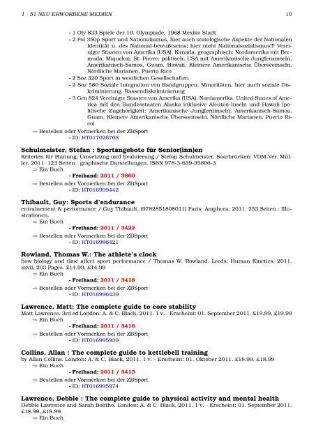 PDF Neuerwerbungen 11. November 2011 - Zentralbibliothek der ...