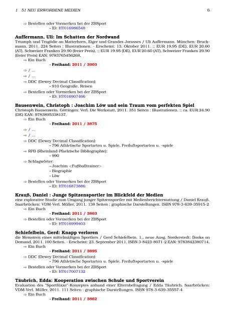 PDF Neuerwerbungen 11. November 2011 - Zentralbibliothek der ...