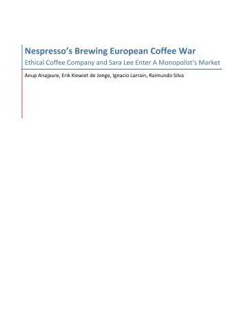 Nespresso's Brewing European Coffee War