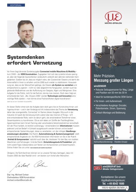 KEM Konstruktion Connected mobile Machines & Mobility (CMM) 2020