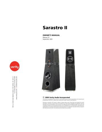 Sarastro II - Verity Audio