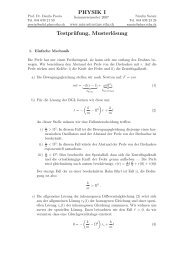 PHYSIK I Testprüfung, Musterlösung