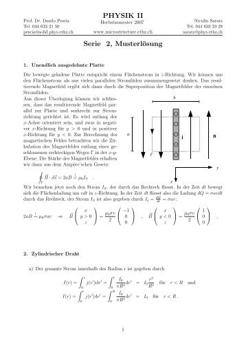 PHYSIK II Serie 2, Musterlösung