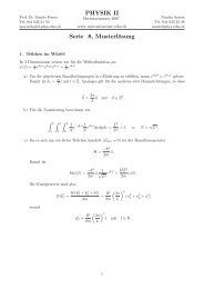 PHYSIK II Serie 8, Musterlösung