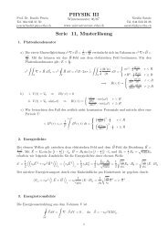 PHYSIK III Serie 11, Musterlösung