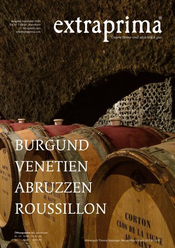 Extraprima Magazin Herbst 2020: Burgund, Venetien, Abruzzen, Roussillon