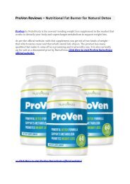 ProVen Reviews – Nutritional Fat Burner for Natural Detox