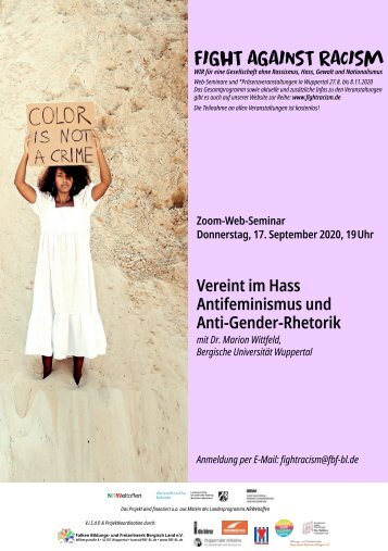 Web-Seminar: Vereint im Hass - Antifeminismus und Anti-Gender-Rhetorik