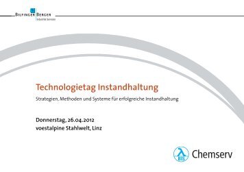 Technologietag Instandhaltung - Chemserv Industrie Service Gmbh