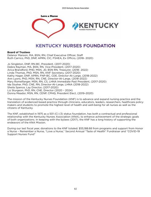 2020 Kentucky Nurses Association Convention