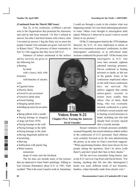 Searching for the truth Issues 28 - Documentation Center of Cambodia