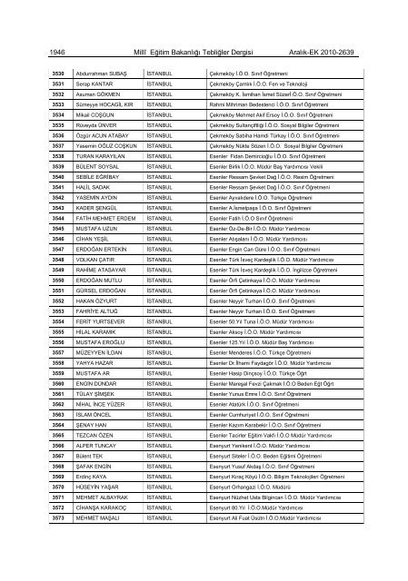 2639-ek - MEB Öğretmene Hizmet ve Sosyal İşler Dairesi