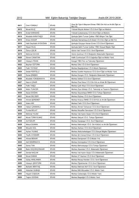 2639-ek - MEB Öğretmene Hizmet ve Sosyal İşler Dairesi