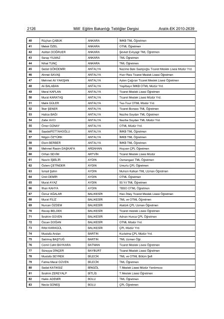 2639-ek - MEB Öğretmene Hizmet ve Sosyal İşler Dairesi