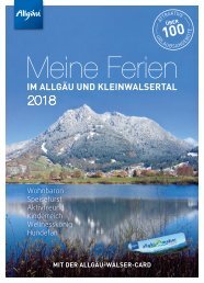 Meine Ferien im Allgäu und Kleinwalsertal mit der Allgäu-Walser-Card 2018