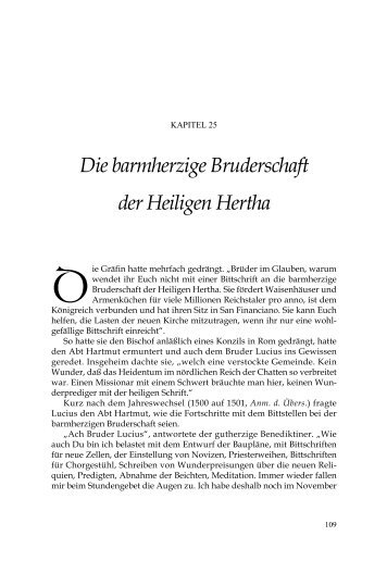 Die barmherzige Bruderschaft der Heiligen Hertha - Praktische ...