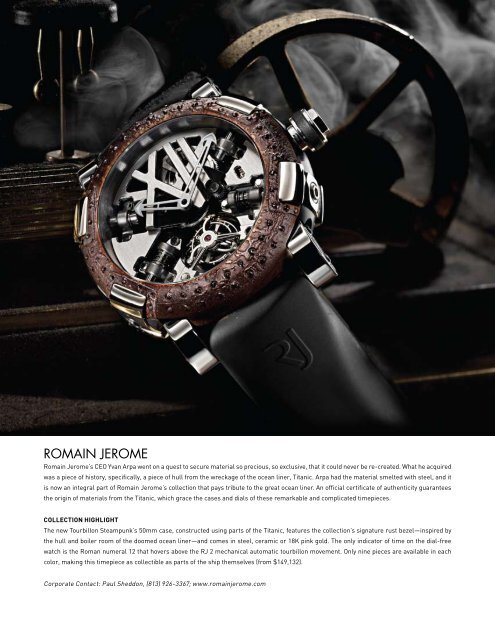 ROMAIN JEROME - Elite Traveler