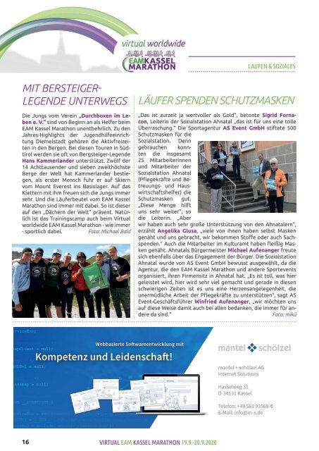 Virtual worldwide EAM Kassel Marathon 2020- Virtual Magazine