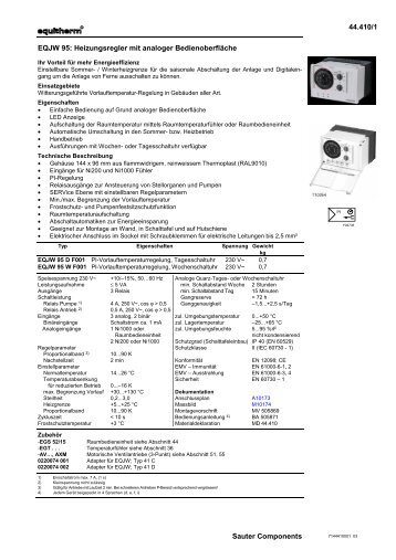 Heizungsregler mit analoger - sauter-controls.com sauter-controls.com