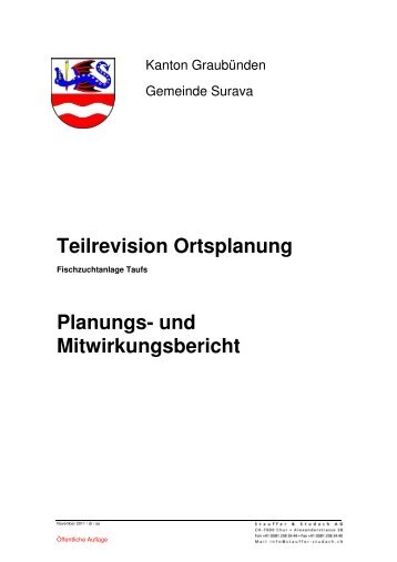 Planungs- und Mitwirkungsbericht Teilrevision Ortsplanung - Surava