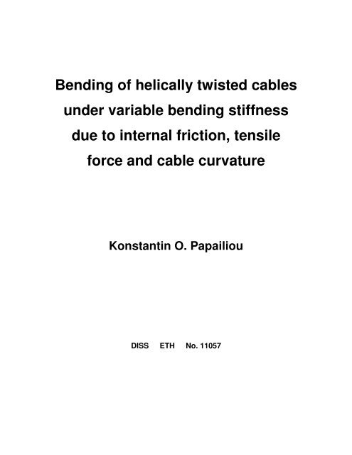 Bending of helically twisted cables under variable ... - Pfisterer