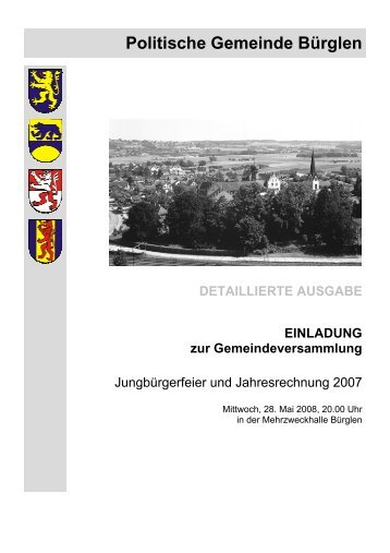 Jahresrechnung 2007 - Gemeinde Bürglen