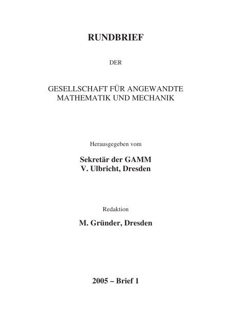 RUNDBRIEF - GAMM