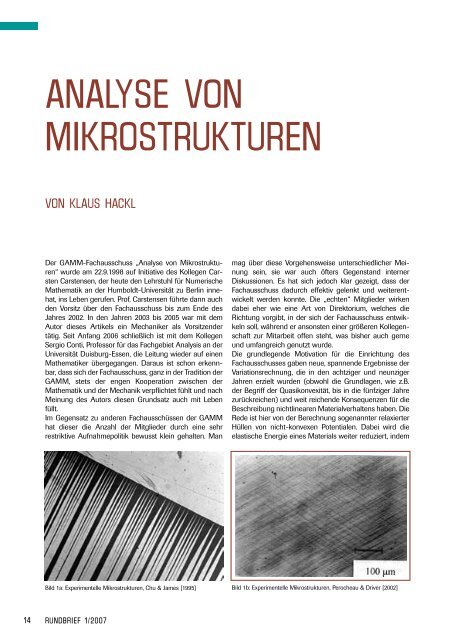 GAMM Rundbrief 2007/Heft 1