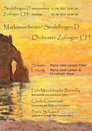 HJ Zimmerli AG www.schreinerei-zimmerli.ch - Orchester Zofingen