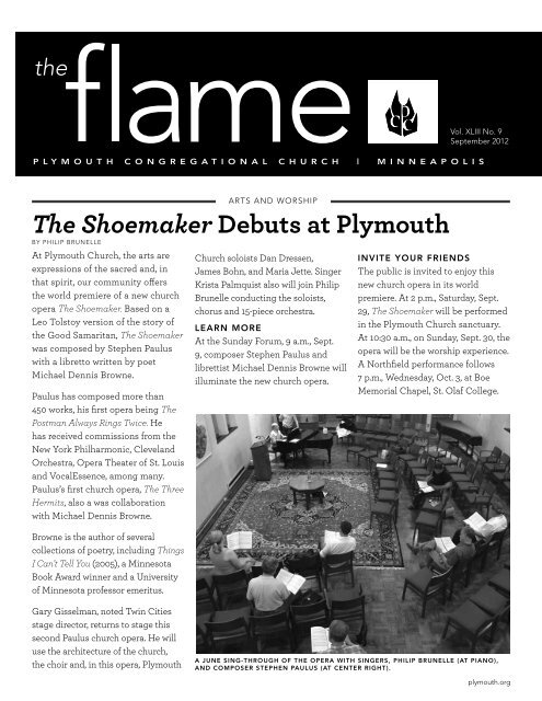 The Shoemaker Debuts at Plymouth - Plymouth Congregational ...