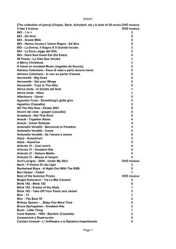 Sheet1 Page 1 [The collection of piano] (Chopin, Bach ... - MultiMania