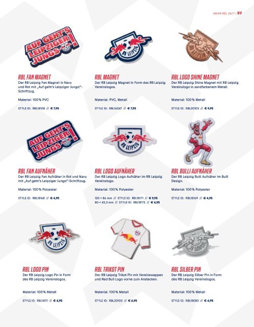 RB Leipzig Fankatalog 2020/21