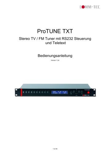 ProTUNE TXT - COMM-TEC