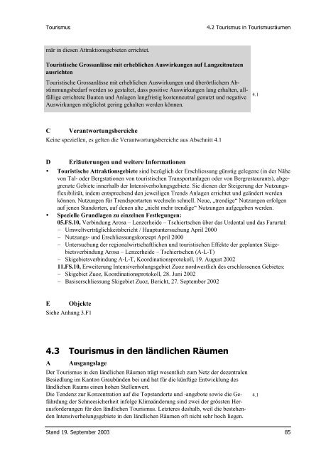 Landschaft - Richtplan Graubünden - Kanton Graubünden