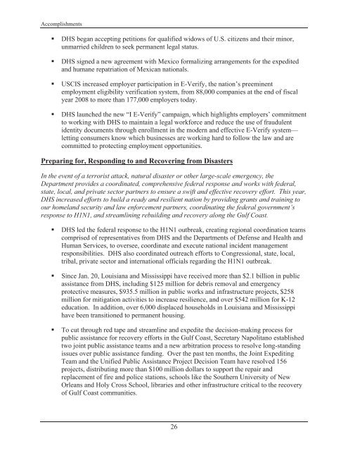 FY 2011 Budget in Brief - U.S. Department of Homeland Security