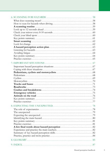 Hazard perception handbook - RTA