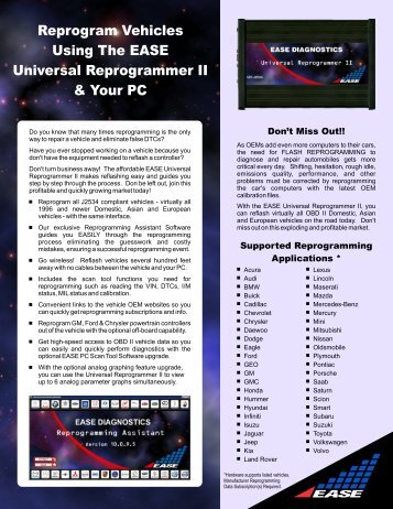 Reprogram Vehicles Using The EASE Universal Reprogrammer II