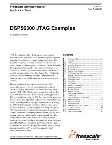 DSP56300 JTAG Examples - Freescale Semiconductor