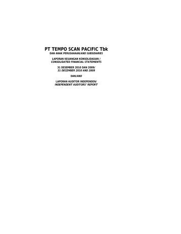 PT TEMPO SCAN PACIFIC Tbk - Jakarta Stock Exchange