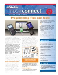 Programming Tips and Tools - ACDelco TechConnect