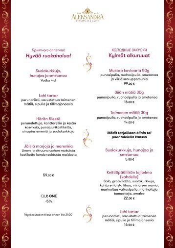 Russian A la Carte Aleksandra (16.09) FIN