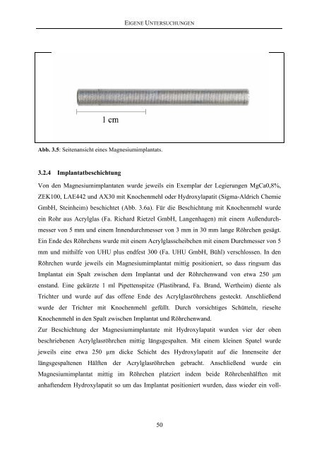 Tierärztliche Hochschule Hannover Entwicklung von Methoden zur ...