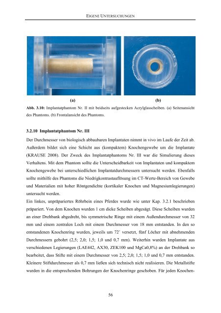 Tierärztliche Hochschule Hannover Entwicklung von Methoden zur ...